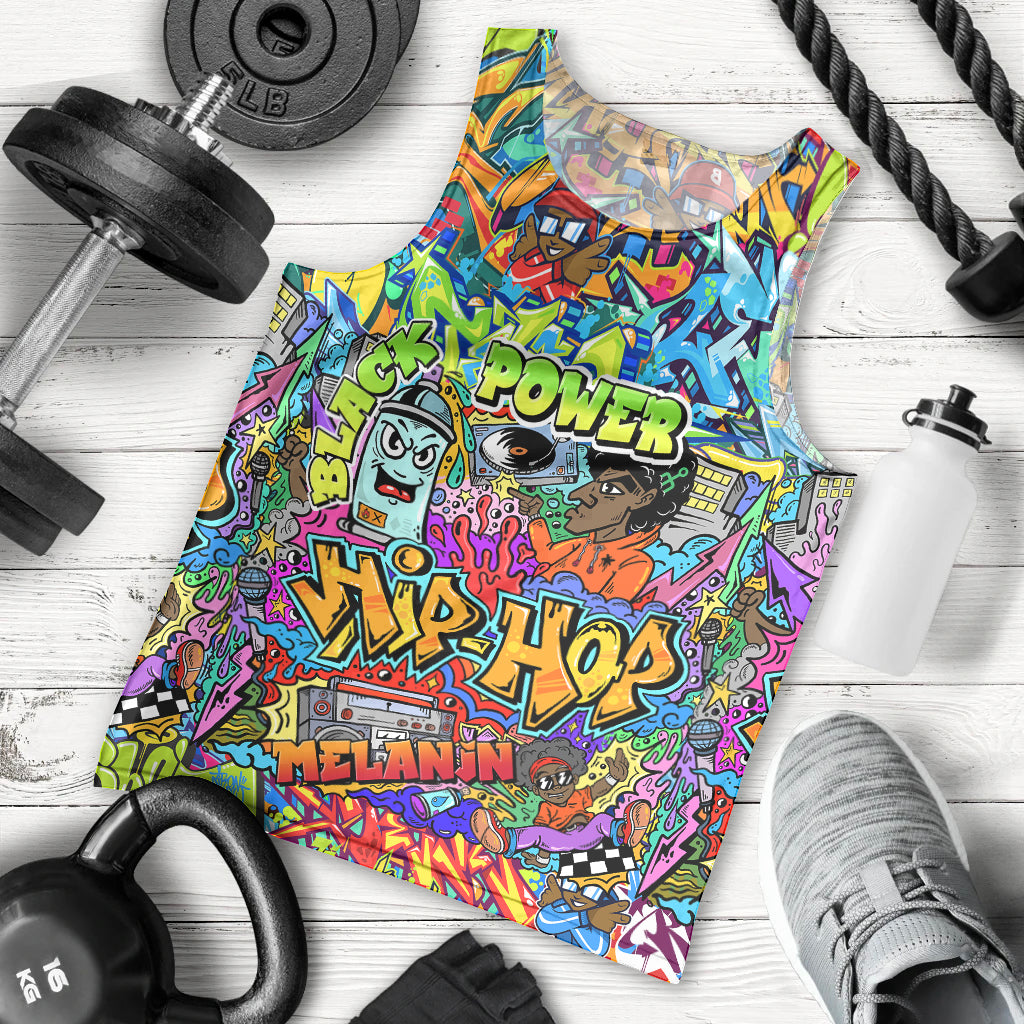 Hip Hop Graffiti Art Men Tank Top Black Power - Wonder Print Shop