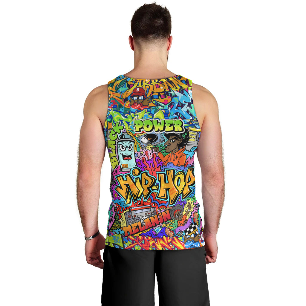 Hip Hop Graffiti Art Men Tank Top Black Power - Wonder Print Shop