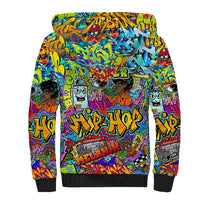 Hip Hop Graffiti Art Sherpa Hoodie Black Power - Wonder Print Shop