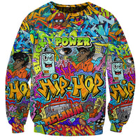 Hip Hop Graffiti Art Sweatshirt Black Power - Wonder Print Shop