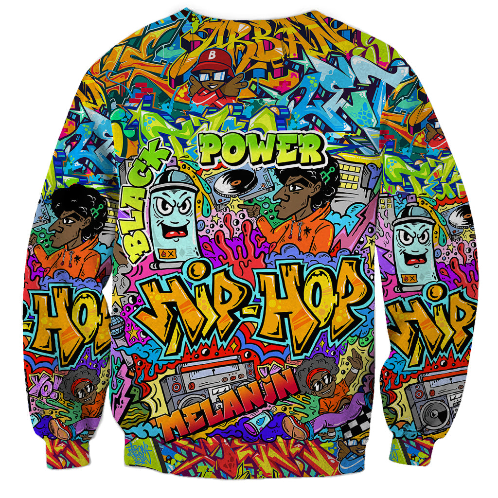 Hip Hop Graffiti Art Sweatshirt Black Power - Wonder Print Shop