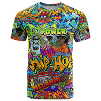 Hip Hop Graffiti Art T Shirt Black Power - Wonder Print Shop