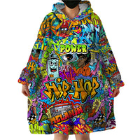 Hip Hop Graffiti Art Wearable Blanket Hoodie Black Power - Wonder Print Shop