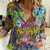 Hip Hop Graffiti Art Women Casual Shirt Black Power - Wonder Print Shop