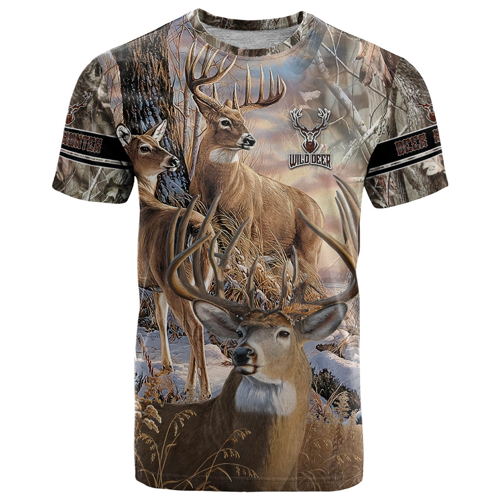 Wild Deer Hunting T Shirt Realtree Buck and Doe - Wonder Print Shop