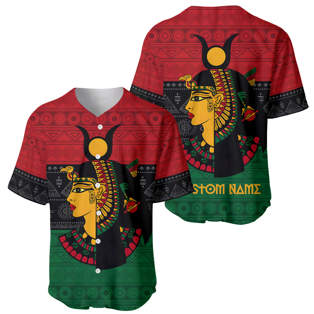 Personalized Queen In Pan-African Colors Baseball Jersey Egyptian Beautiful Goddess - Wonder Print Shop