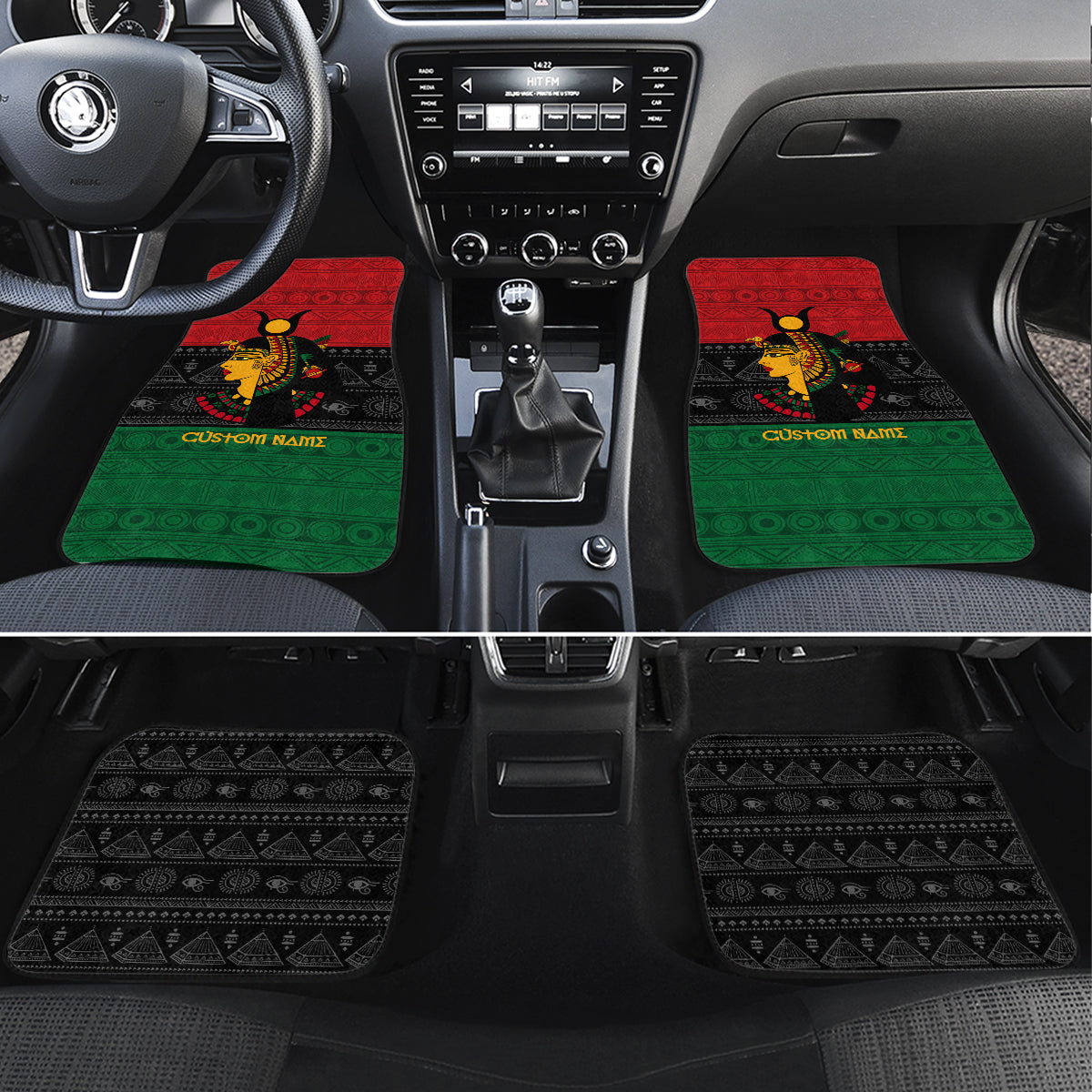 Personalized Queen In Pan-African Colors Car Mats Egyptian Beautiful Goddess