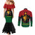 Personalized Queen In Pan-African Colors Couples Matching Mermaid Dress and Long Sleeve Button Shirt Egyptian Beautiful Goddess