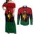 Personalized Queen In Pan-African Colors Couples Matching Off Shoulder Maxi Dress and Long Sleeve Button Shirt Egyptian Beautiful Goddess - Wonder Print Shop