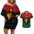 Personalized Queen In Pan-African Colors Couples Matching Off Shoulder Short Dress and Hawaiian Shirt Egyptian Beautiful Goddess