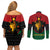 Personalized Queen In Pan-African Colors Couples Matching Off Shoulder Short Dress and Long Sleeve Button Shirt Egyptian Beautiful Goddess