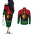 Personalized Queen In Pan-African Colors Couples Matching Off The Shoulder Long Sleeve Dress and Long Sleeve Button Shirt Egyptian Beautiful Goddess
