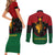Personalized Queen In Pan-African Colors Couples Matching Short Sleeve Bodycon Dress and Long Sleeve Button Shirt Egyptian Beautiful Goddess