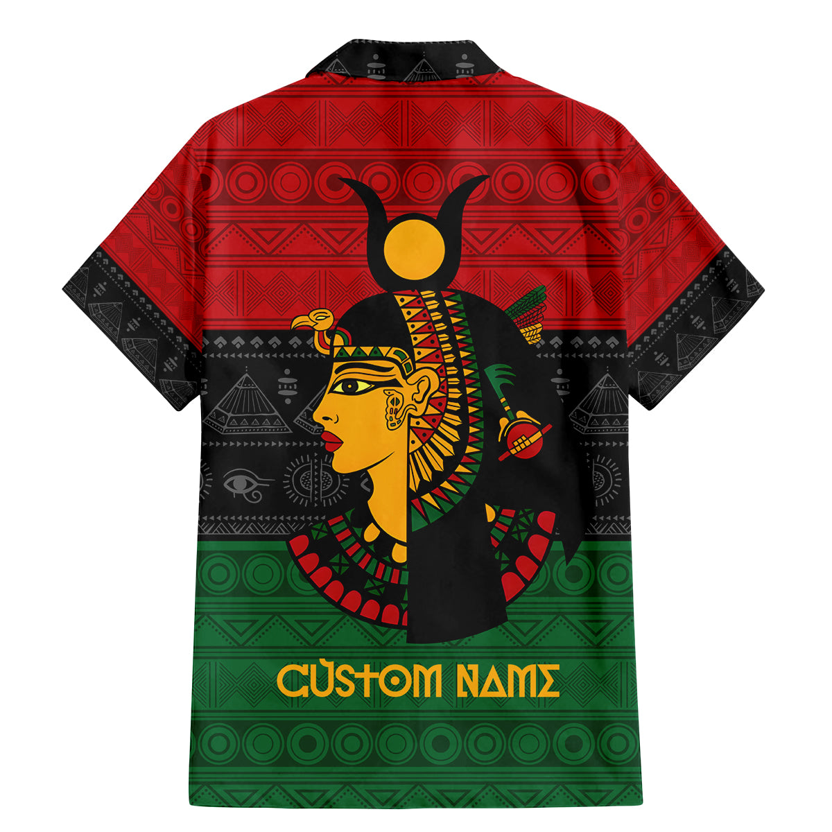 Personalized Queen In Pan-African Colors Family Matching Mermaid Dress and Hawaiian Shirt Egyptian Beautiful Goddess - Wonder Print Shop