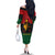 Personalized Queen In Pan-African Colors Family Matching Off The Shoulder Long Sleeve Dress and Hawaiian Shirt Egyptian Beautiful Goddess - Wonder Print Shop