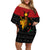 Personalized Queen In Pan-African Colors Family Matching Off Shoulder Short Dress and Hawaiian Shirt Egyptian Beautiful Goddess - Wonder Print Shop