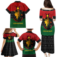 Personalized Queen In Pan-African Colors Family Matching Puletasi and Hawaiian Shirt Egyptian Beautiful Goddess - Wonder Print Shop