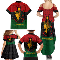 Personalized Queen In Pan-African Colors Family Matching Summer Maxi Dress and Hawaiian Shirt Egyptian Beautiful Goddess - Wonder Print Shop