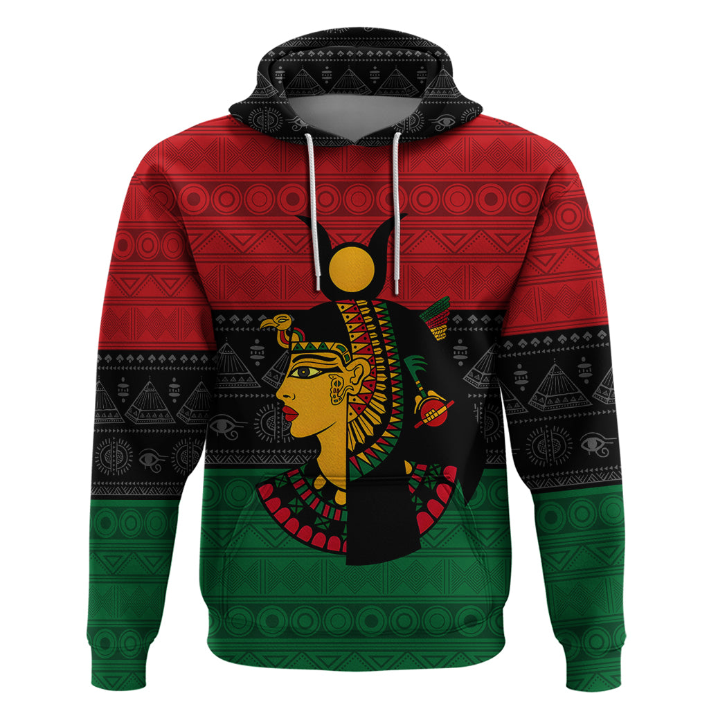 Personalized Queen In Pan-African Colors Hoodie Egyptian Beautiful Goddess - Wonder Print Shop