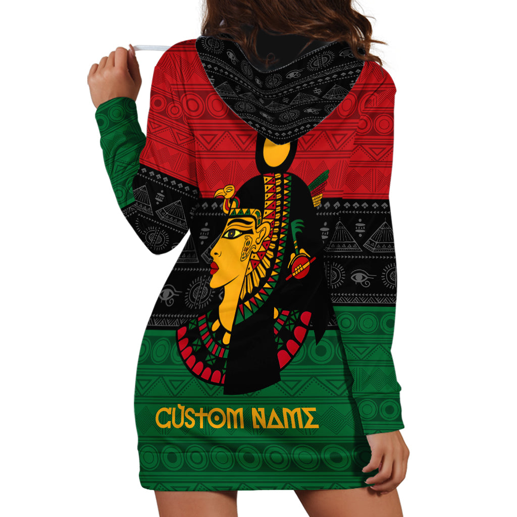 Personalized Queen In Pan-African Colors Hoodie Dress Egyptian Beautiful Goddess - Wonder Print Shop