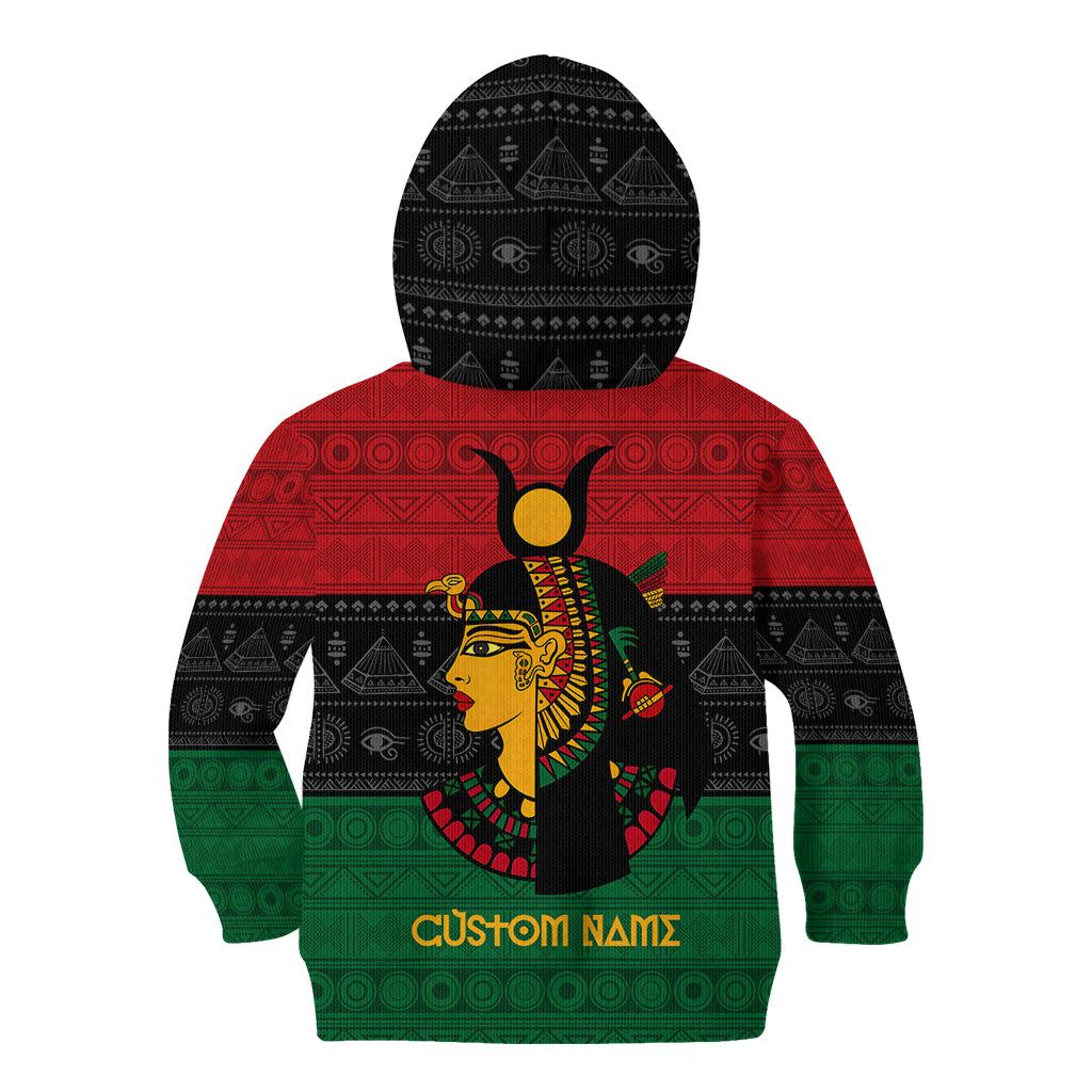 Personalized Queen In Pan-African Colors Kid Hoodie Egyptian Beautiful Goddess - Wonder Print Shop