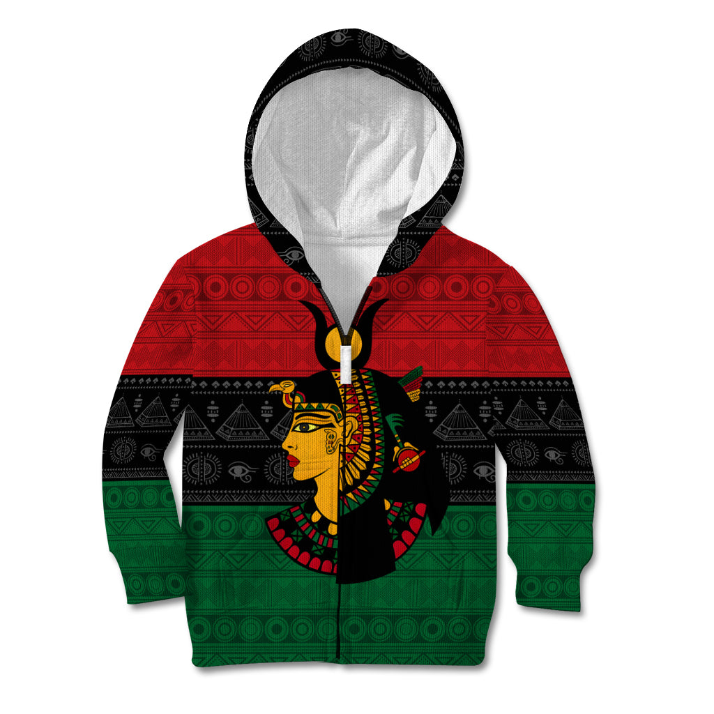 Personalized Queen In Pan-African Colors Kid Hoodie Egyptian Beautiful Goddess - Wonder Print Shop