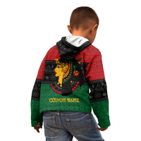 Personalized Queen In Pan-African Colors Kid Hoodie Egyptian Beautiful Goddess - Wonder Print Shop