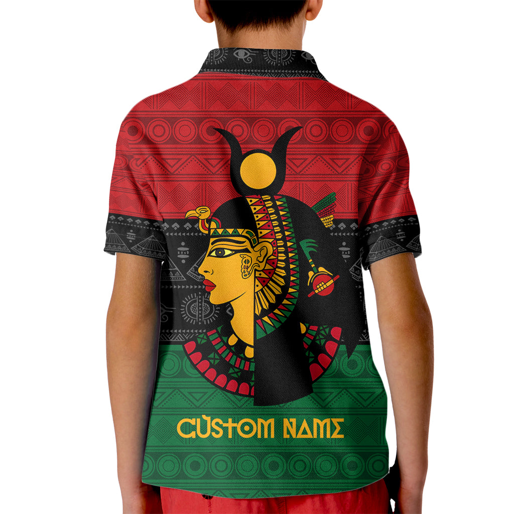Personalized Queen In Pan-African Colors Kid Polo Shirt Egyptian Beautiful Goddess - Wonder Print Shop