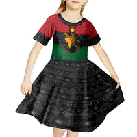 Personalized Queen In Pan-African Colors Kid Short Sleeve Dress Egyptian Beautiful Goddess - Wonder Print Shop