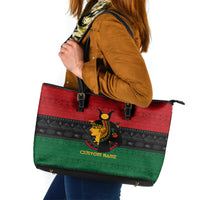 Personalized Queen In Pan-African Colors Leather Tote Bag Egyptian Beautiful Goddess - Wonder Print Shop