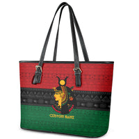 Personalized Queen In Pan-African Colors Leather Tote Bag Egyptian Beautiful Goddess - Wonder Print Shop