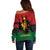 Personalized Queen In Pan-African Colors Off Shoulder Sweater Egyptian Beautiful Goddess