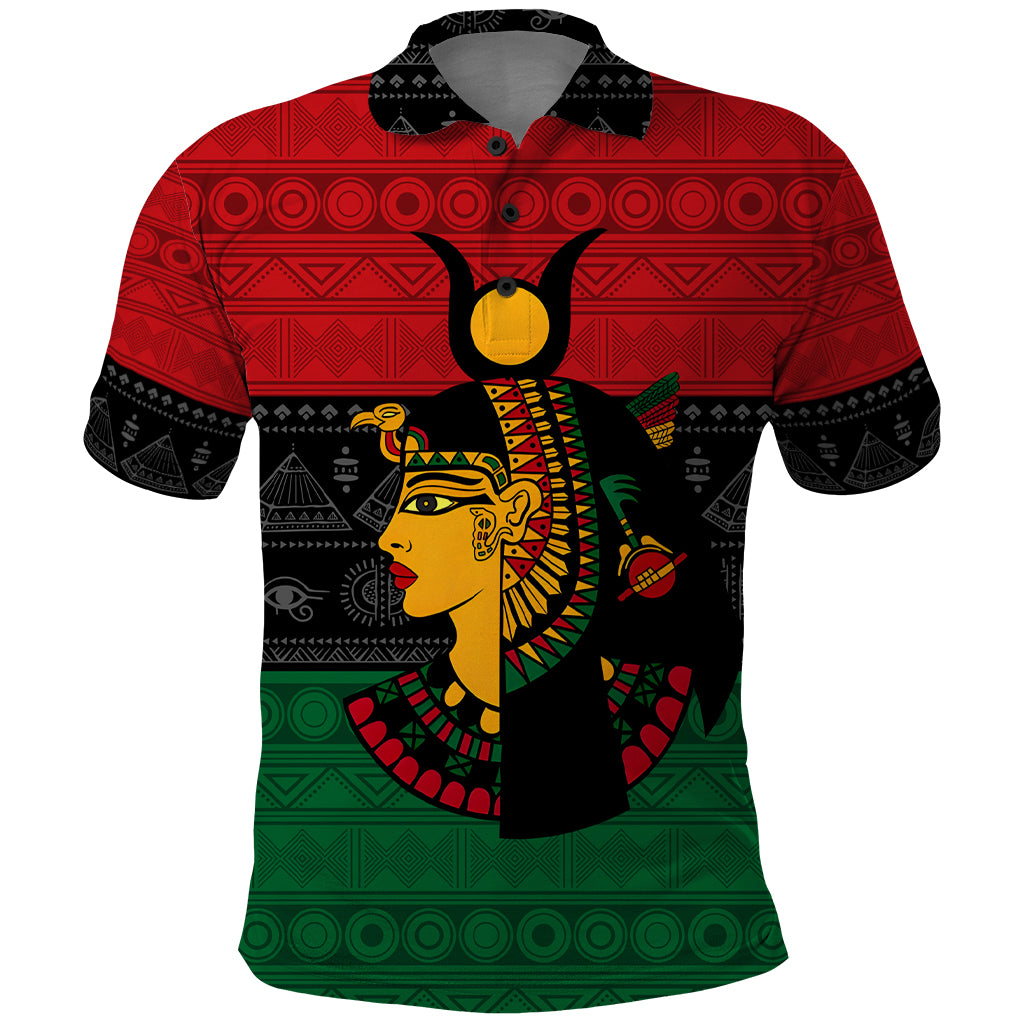 Personalized Queen In Pan-African Colors Polo Shirt Egyptian Beautiful Goddess - Wonder Print Shop