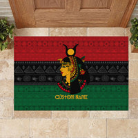 Personalized Queen In Pan-African Colors Rubber Doormat Egyptian Beautiful Goddess - Wonder Print Shop