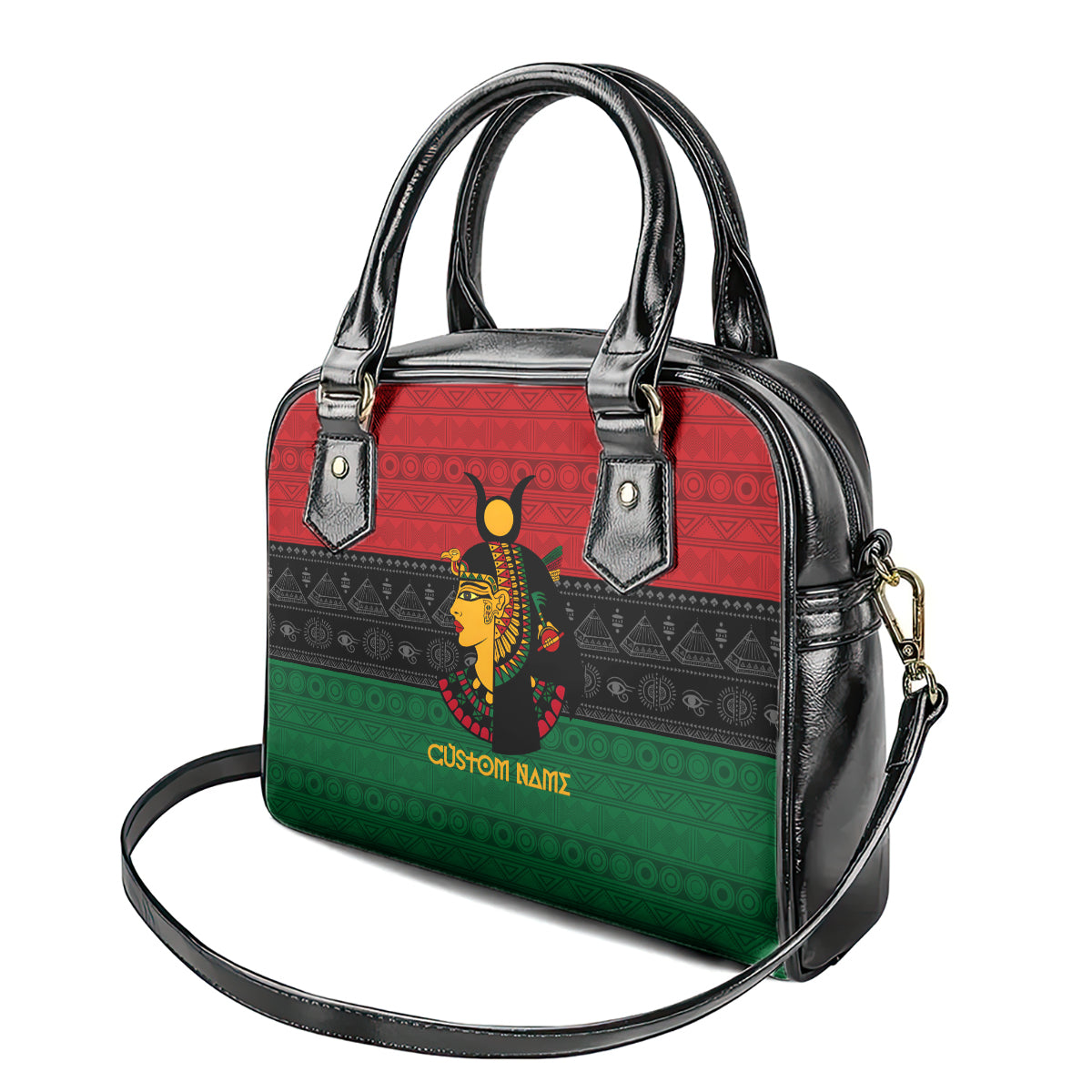 Personalized Queen In Pan-African Colors Shoulder Handbag Egyptian Beautiful Goddess