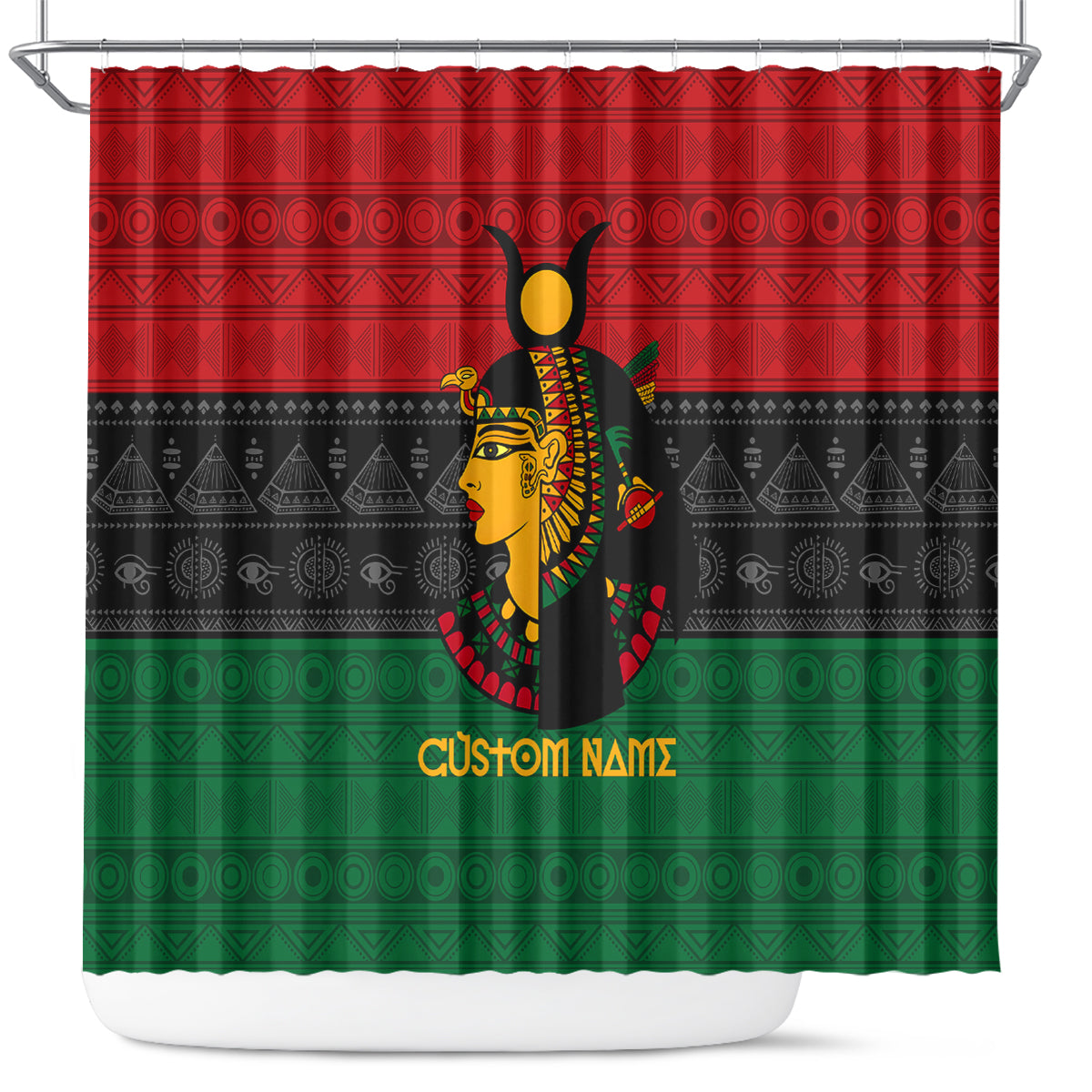 Personalized Queen In Pan-African Colors Shower Curtain Egyptian Beautiful Goddess