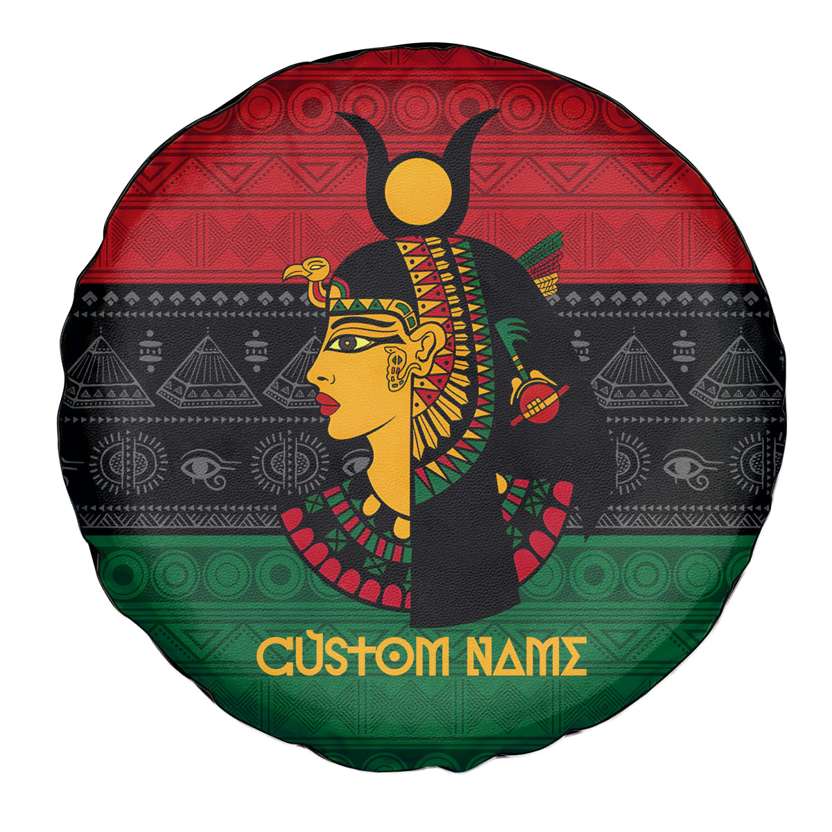 Personalized Queen In Pan-African Colors Spare Tire Cover Egyptian Beautiful Goddess - Wonder Print Shop