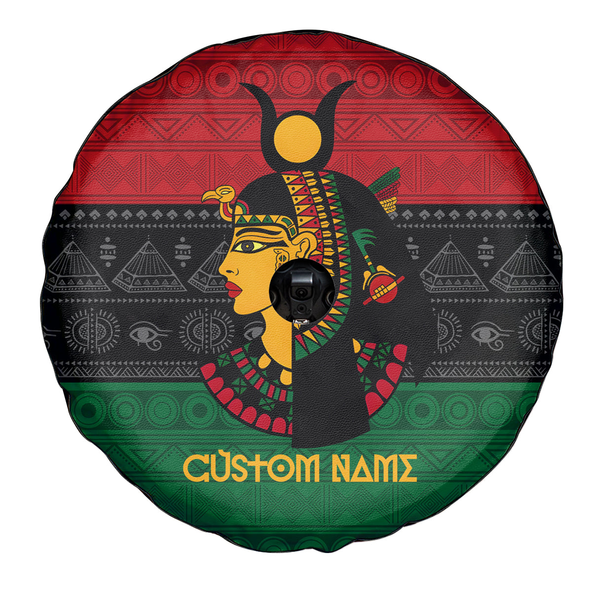 Personalized Queen In Pan-African Colors Spare Tire Cover Egyptian Beautiful Goddess - Wonder Print Shop