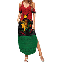 Personalized Queen In Pan-African Colors Summer Maxi Dress Egyptian Beautiful Goddess - Wonder Print Shop