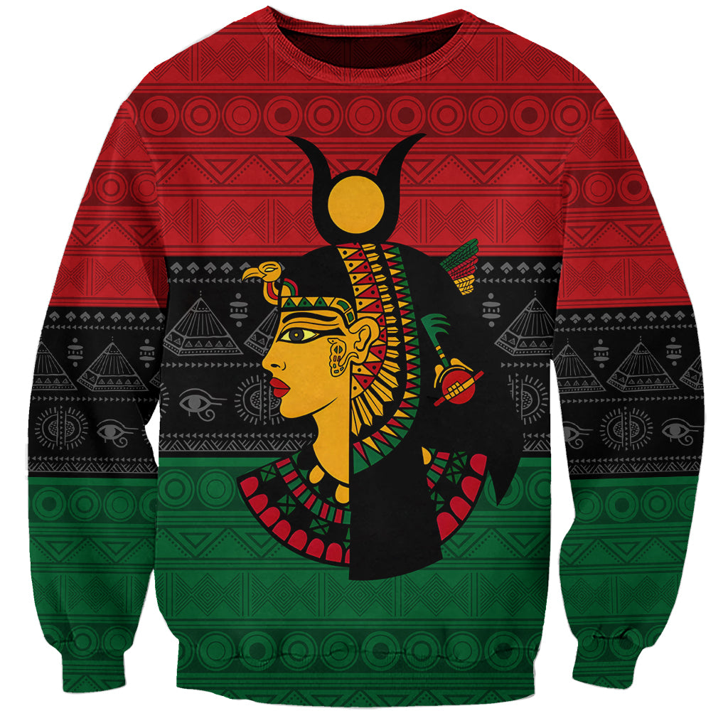 Personalized Queen In Pan-African Colors Sweatshirt Egyptian Beautiful Goddess - Wonder Print Shop