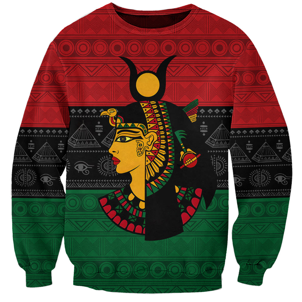 Personalized Queen In Pan-African Colors Sweatshirt Egyptian Beautiful Goddess