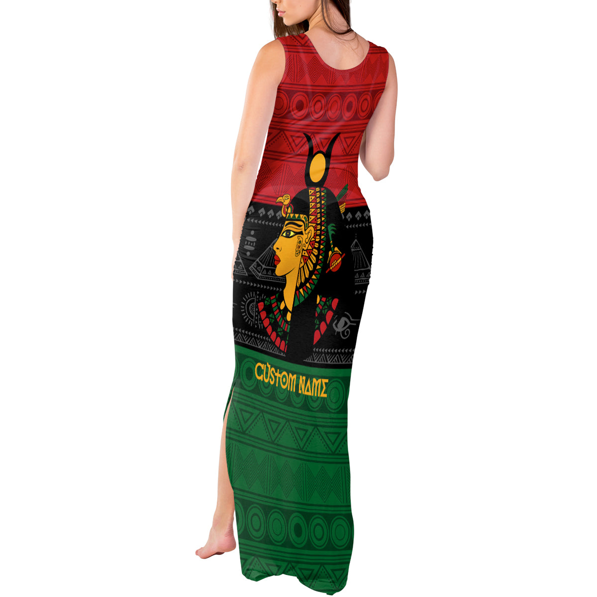 Personalized Queen In Pan-African Colors Tank Maxi Dress Egyptian Beautiful Goddess - Wonder Print Shop