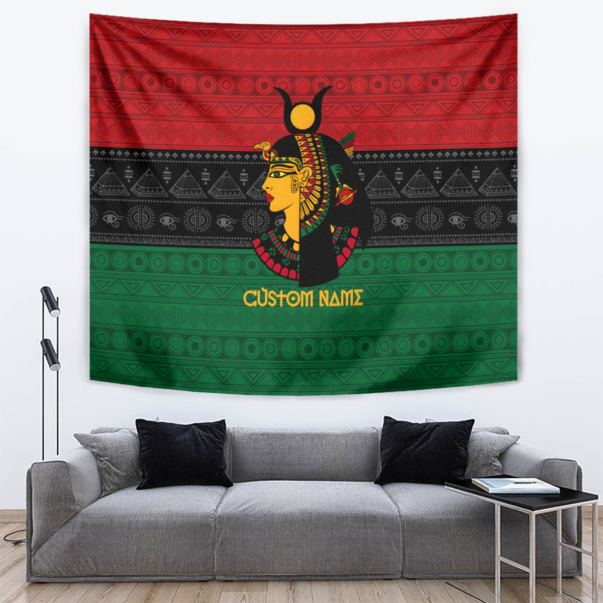 Personalized Queen In Pan-African Colors Tapestry Egyptian Beautiful Goddess