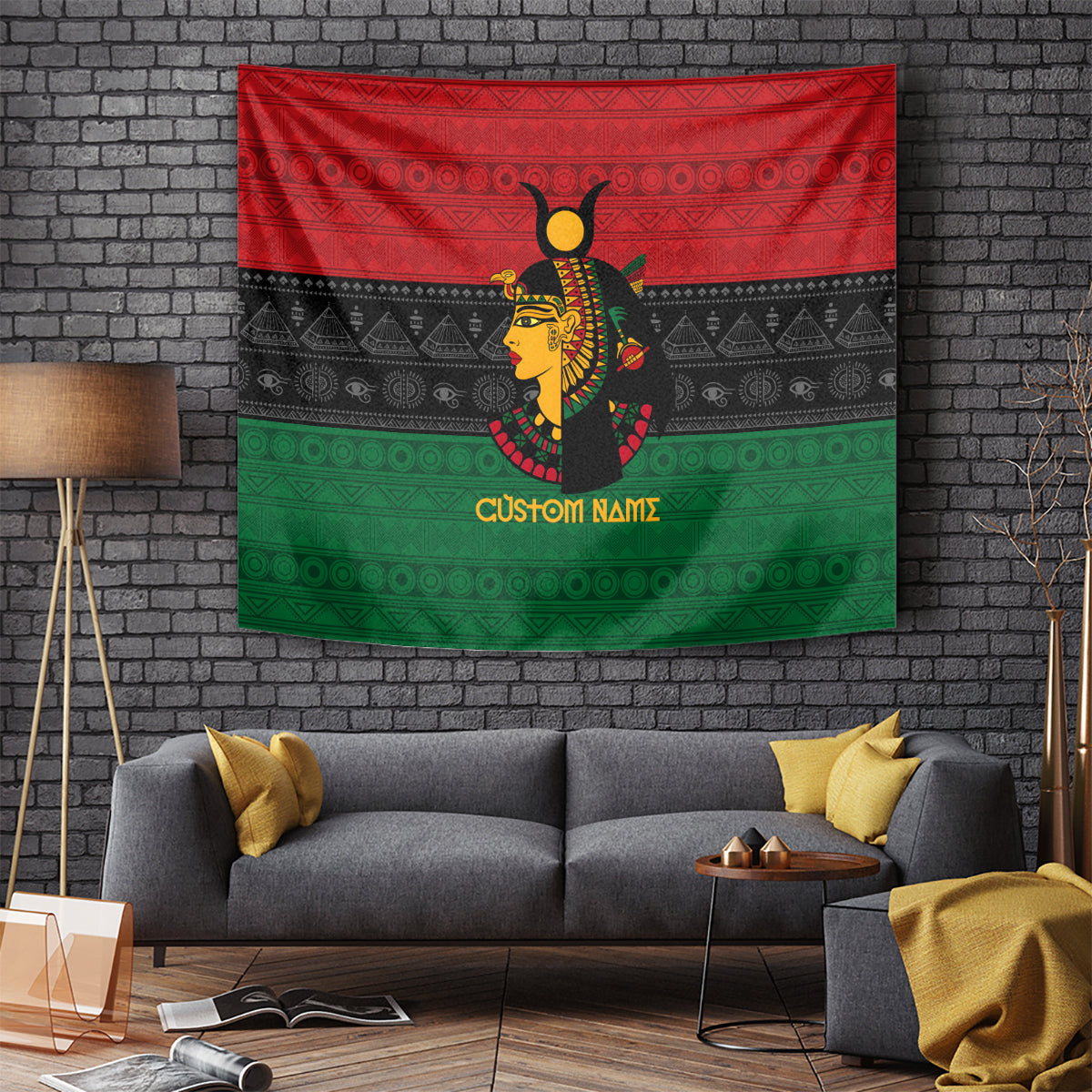 Personalized Queen In Pan-African Colors Tapestry Egyptian Beautiful Goddess - Wonder Print Shop