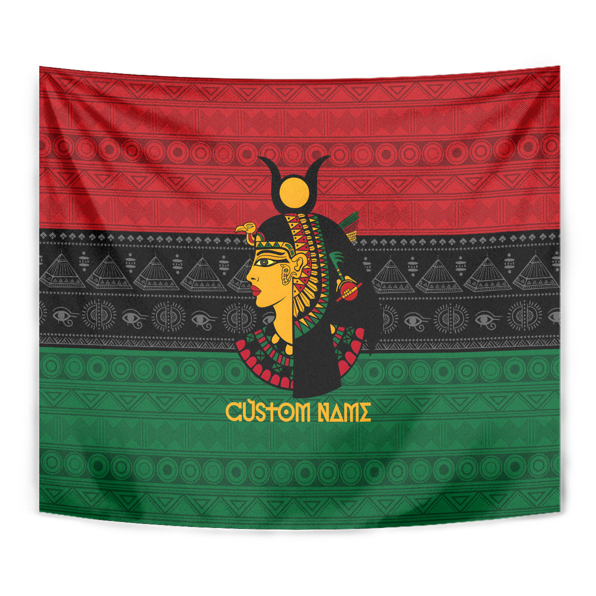 Personalized Queen In Pan-African Colors Tapestry Egyptian Beautiful Goddess - Wonder Print Shop