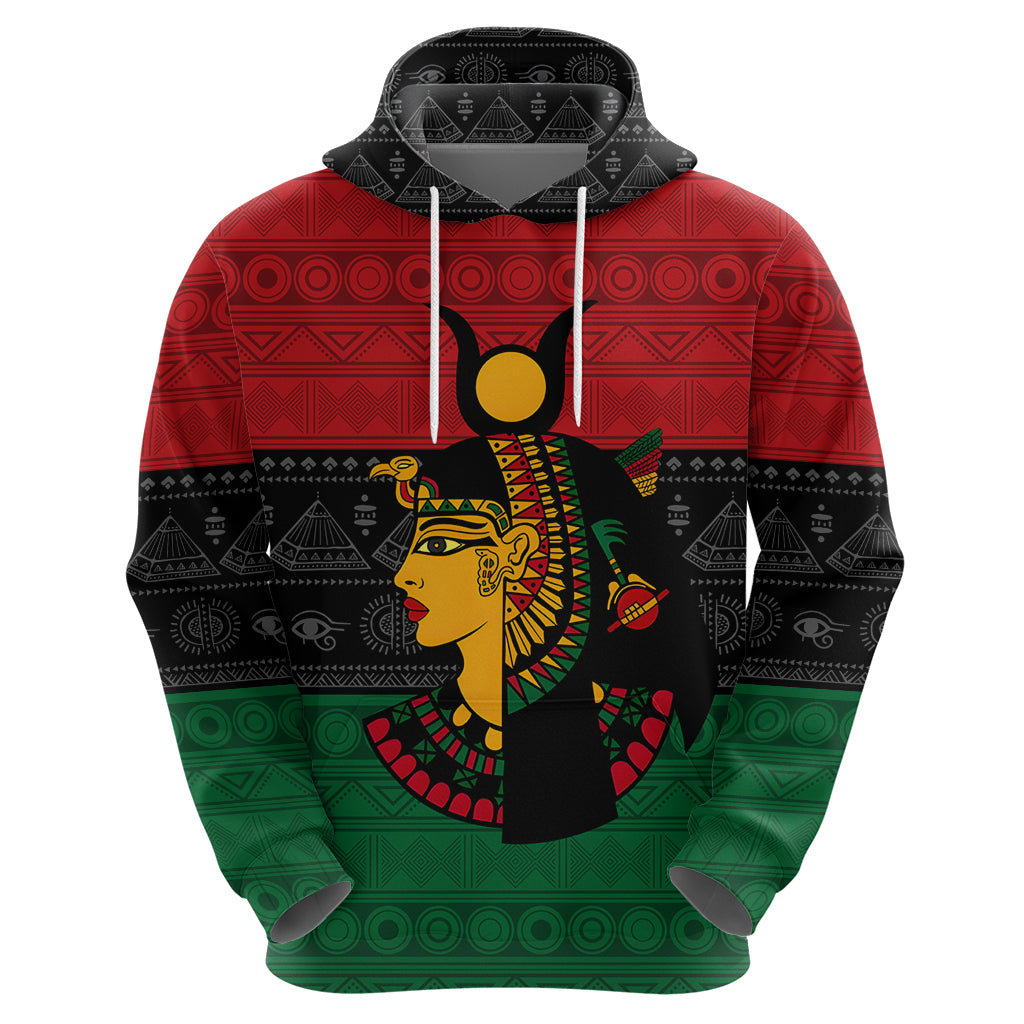 Personalized Queen In Pan-African Colors Zip Hoodie Egyptian Beautiful Goddess - Wonder Print Shop