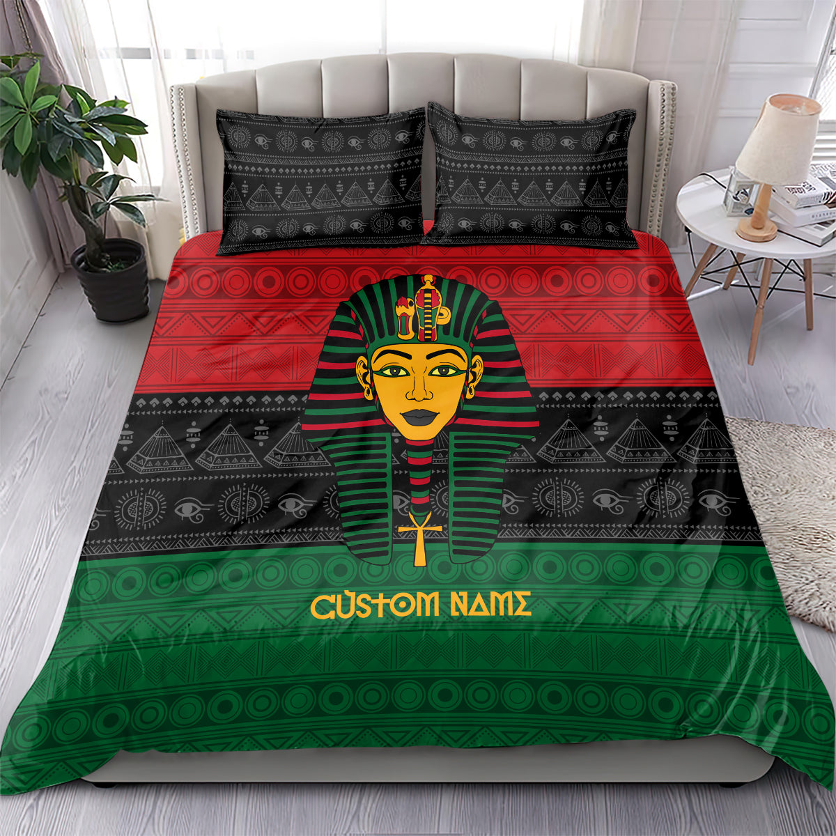 Personalized Pharaoh In Pan-African Colors Bedding Set Ancient Egypt - Wonder Print Shop