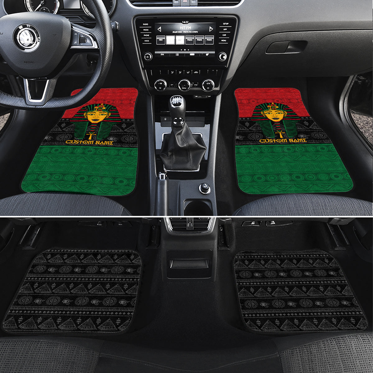 Personalized Pharaoh In Pan-African Colors Car Mats Ancient Egypt