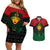 Personalized Pharaoh In Pan-African Colors Couples Matching Off Shoulder Short Dress and Hawaiian Shirt Ancient Egypt - Wonder Print Shop