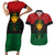 Personalized Pharaoh In Pan-African Colors Couples Matching Short Sleeve Bodycon Dress and Hawaiian Shirt Ancient Egypt - Wonder Print Shop
